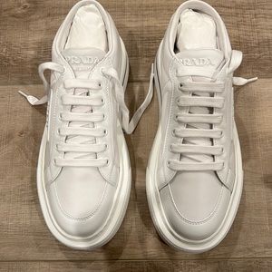 Prada Macro Re-Nylon and brushed leather sneakers